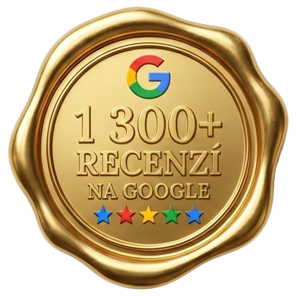 zlatá pečeť o více než 1 300 recenzích na Google; Stehovanivrana.cz